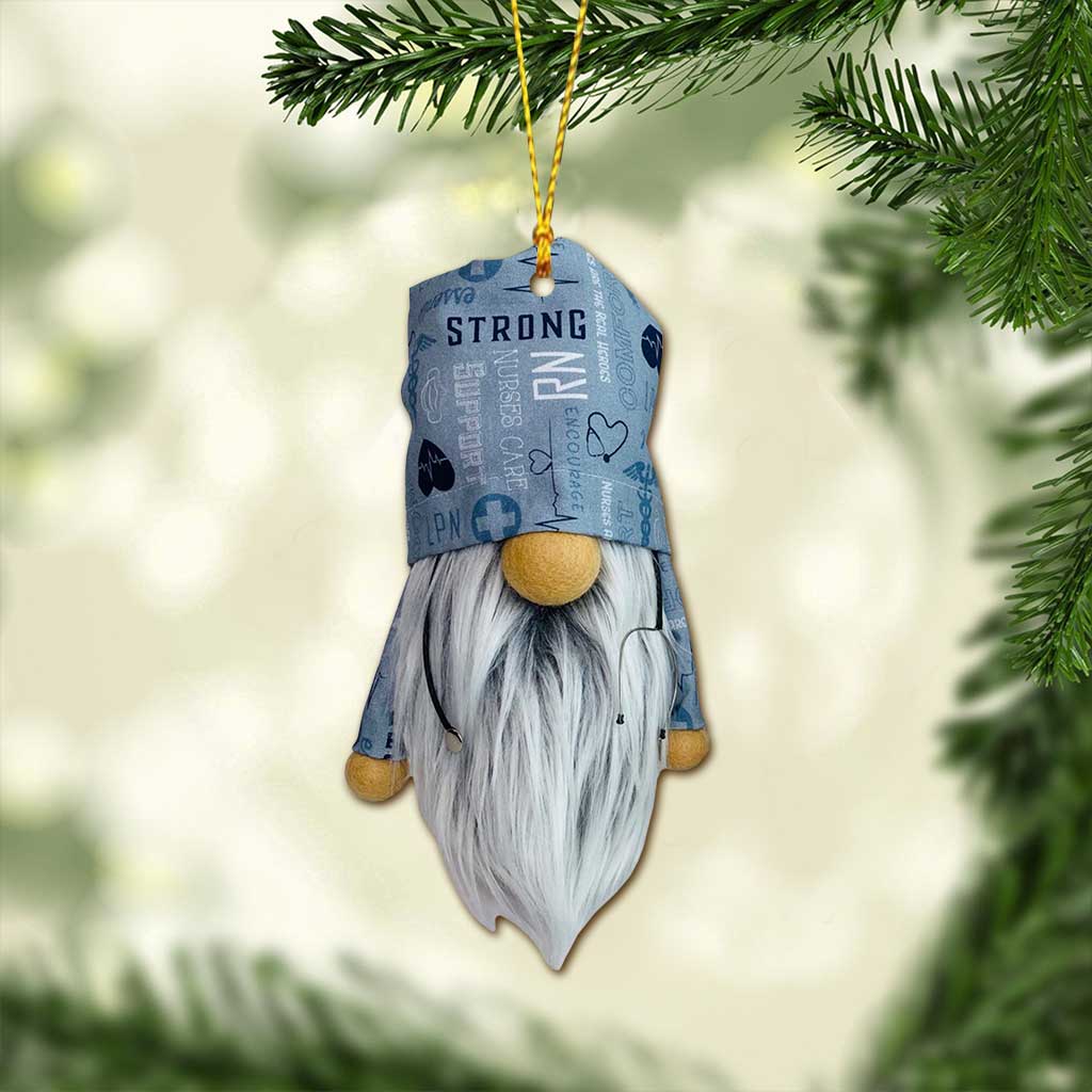 Gnome Nurse - Christmas Ornament (Printed On Both Sides)