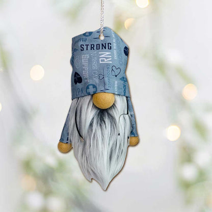 Gnome Nurse - Christmas Ornament (Printed On Both Sides)