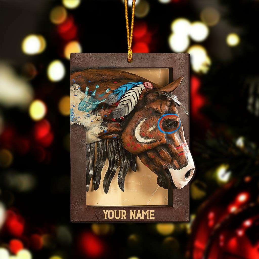 Window And Horse - Personalized Christmas Ornament (Printed On Both Sides)