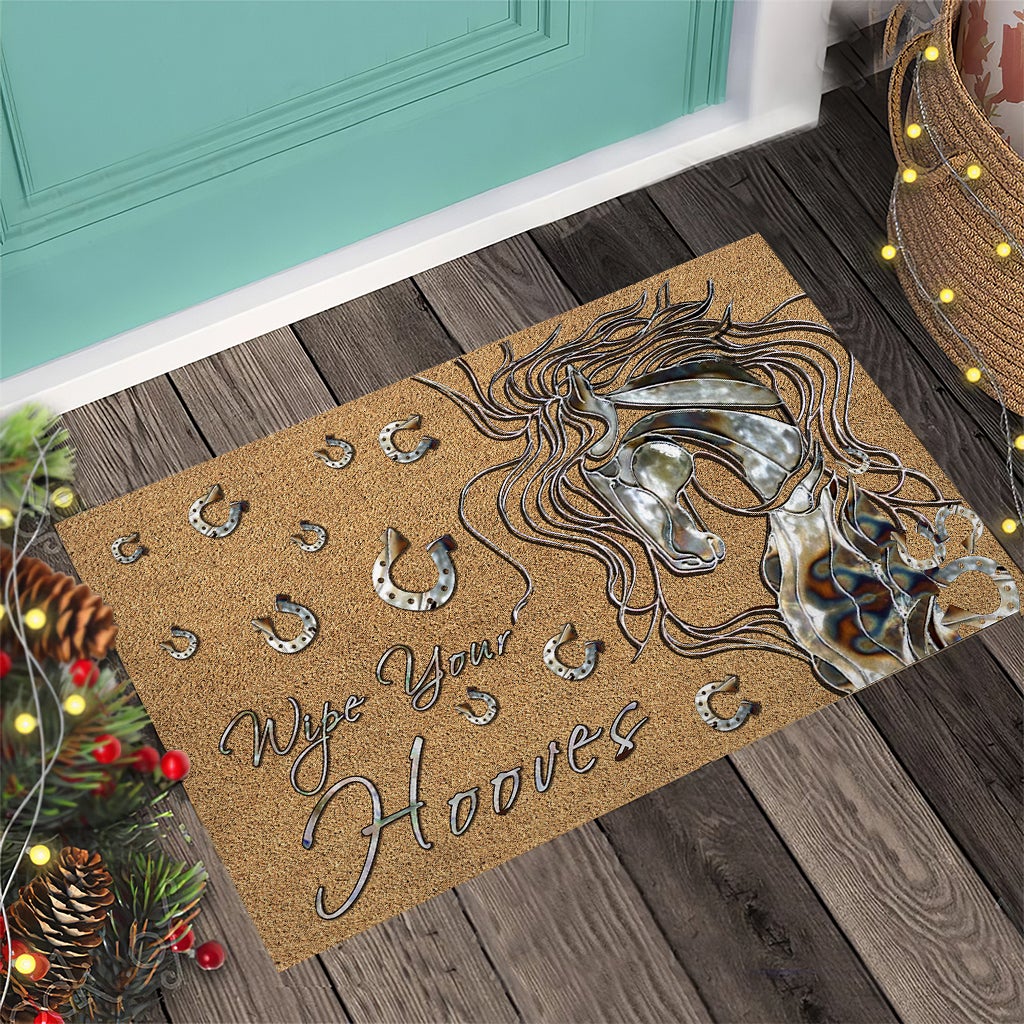 Wipe Your Hooves - Horse Coir Pattern Print Doormat