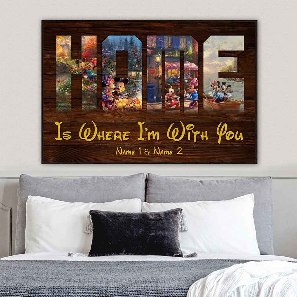 Home Is Where I'm With You - Personalized Couple Mouse Poster