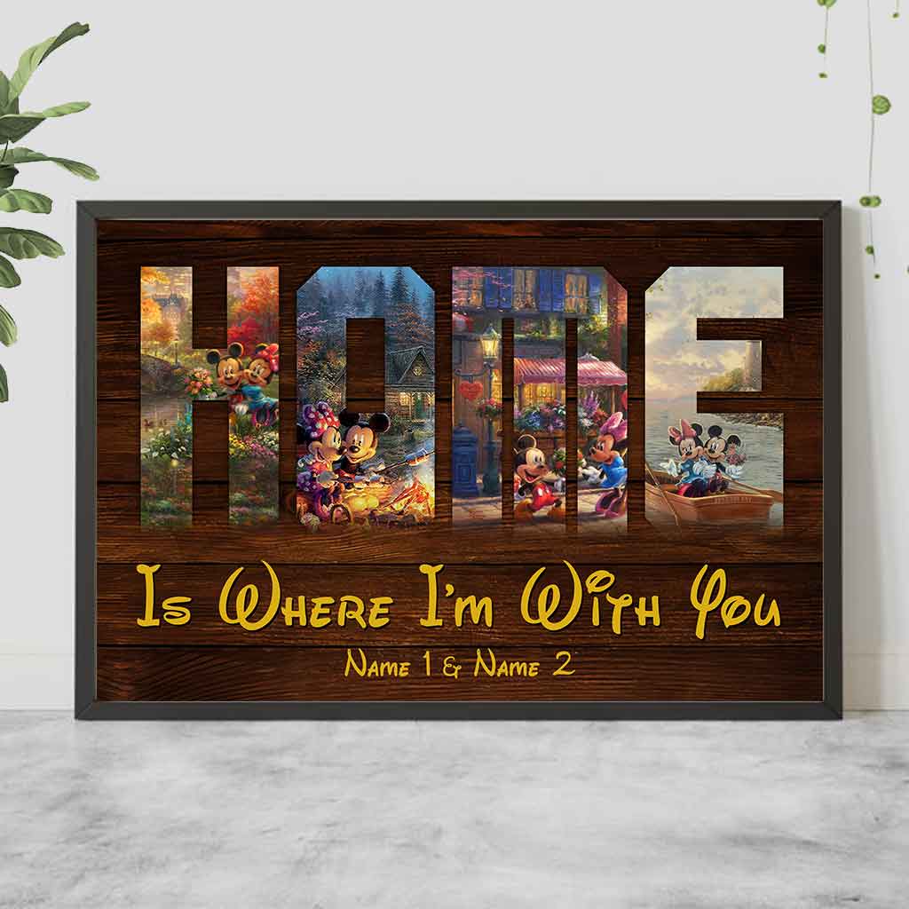 Home Is Where I'm With You - Personalized Couple Mouse Poster