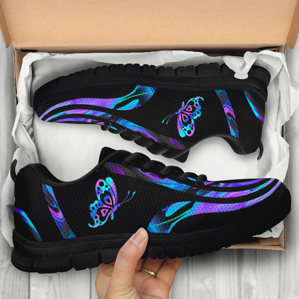 Hologram Purple Butterfly Butterfly Sneakers 0622
