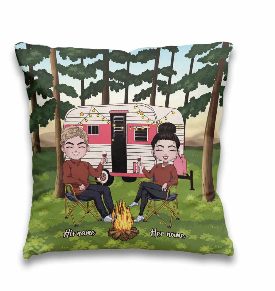 Together Is My Favorite Place To Be - Personalized Camping Throw Pillow