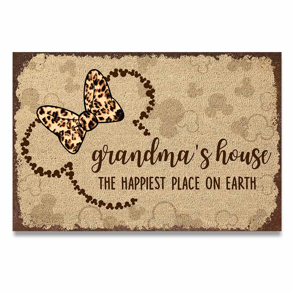 The Happiest Place On Earth - Personalized Mother's Day Grandma Doormat