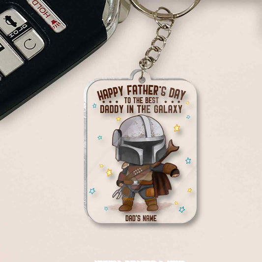 Best Daddy In The Galaxy - Personalized Father Transparent Keychain