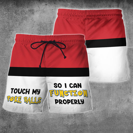 Touch My Poke Balls - Personalized Monster Trainer Men Shorts