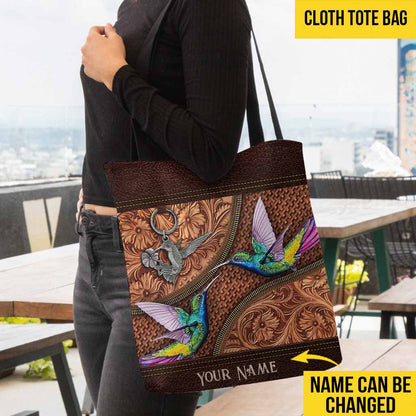 Hummingbird Vintage Personalized Tote Bag