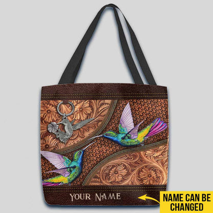 Hummingbird Vintage Personalized Tote Bag