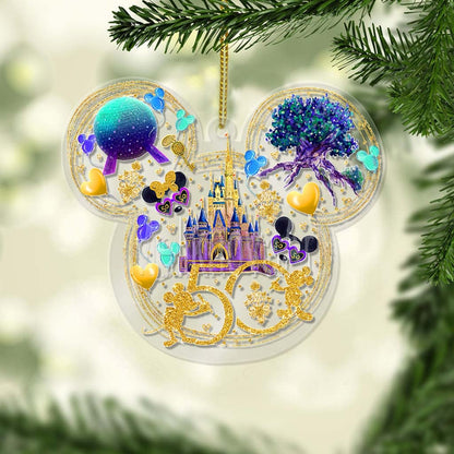 50th Anniversary Of Magic - Mouse Ears Transparent Ornament