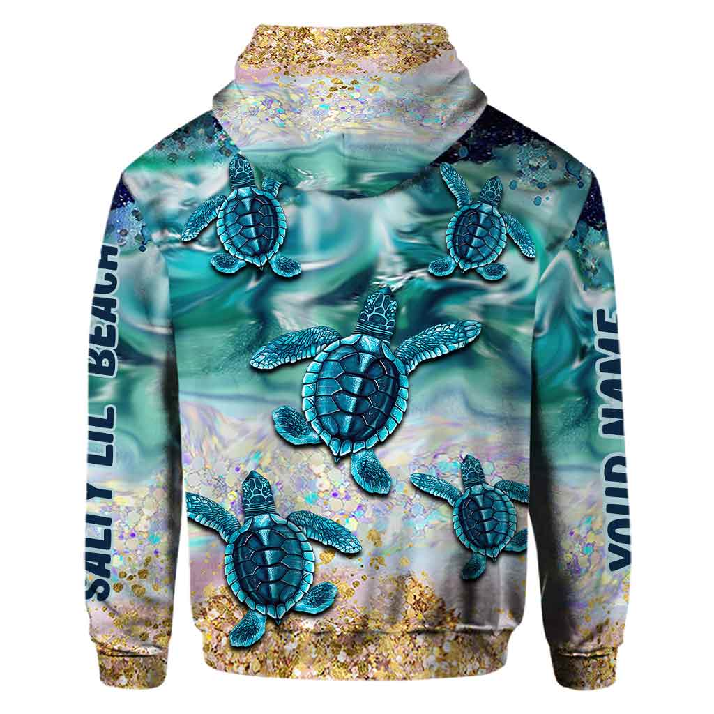 Salty Lil' Beach - Personalized Turtle All Over T-shirt and Hoodie