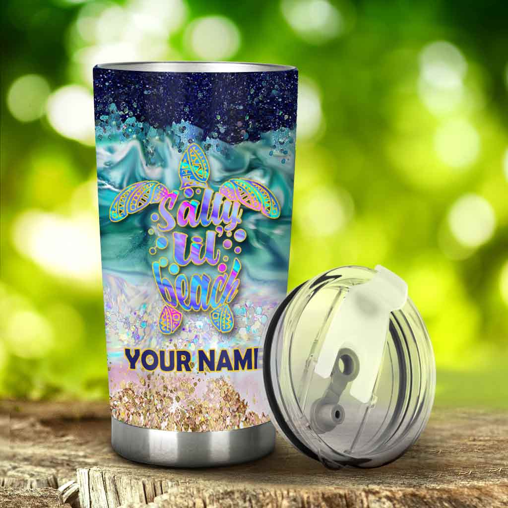 Salty Lil' Beach - Personalized Turtle Tumbler