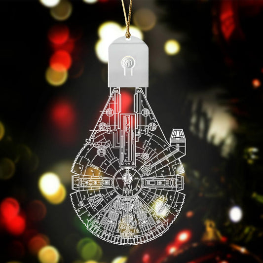 Falcon Galaxy - Christmas The Force Shaped Led Acrylic Ornament