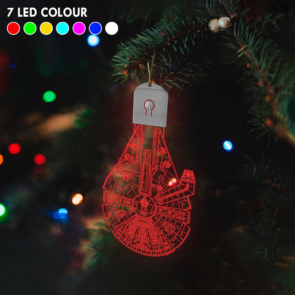 Falcon Galaxy - Christmas The Force Shaped Led Acrylic Ornament