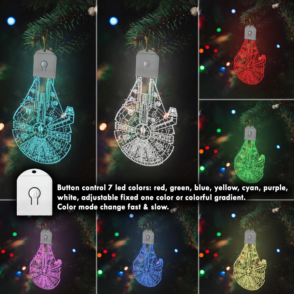 Falcon Galaxy - Christmas The Force Shaped Led Acrylic Ornament