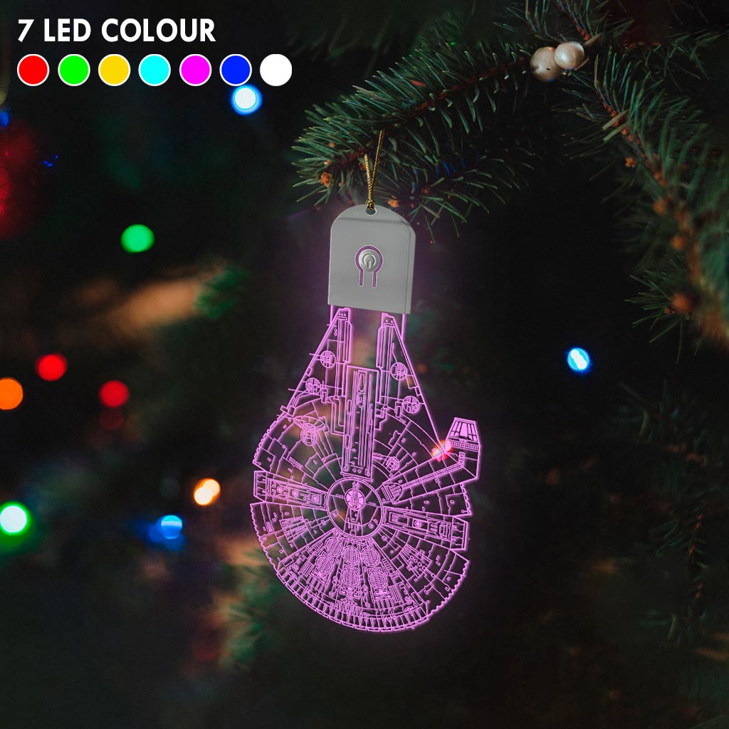 Falcon Galaxy - Christmas The Force Shaped Led Acrylic Ornament