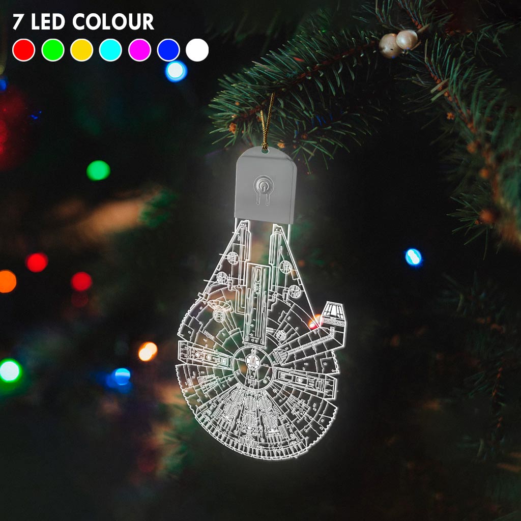 Falcon Galaxy - Christmas The Force Shaped Led Acrylic Ornament