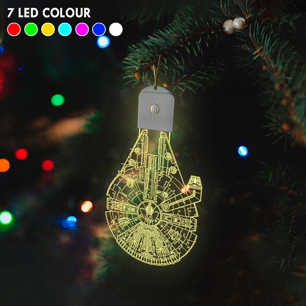 Falcon Galaxy - Christmas The Force Shaped Led Acrylic Ornament