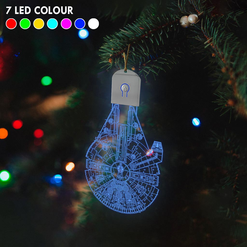 Falcon Galaxy - Christmas The Force Shaped Led Acrylic Ornament