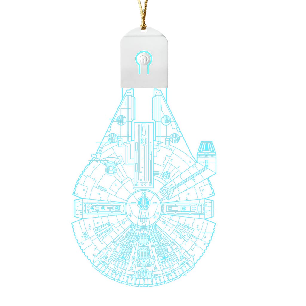 Falcon Galaxy - Christmas The Force Shaped Led Acrylic Ornament