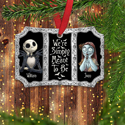 We're Simply Meant To Be - Personalized Christmas Nightmare Scalloped Aluminium Ornament (Printed On Both Sides)