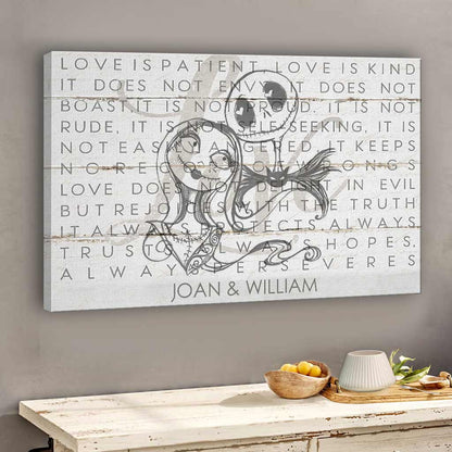 Love Is Patient Love Is Kind - Personalized Couple Nightmare Canvas And Poster