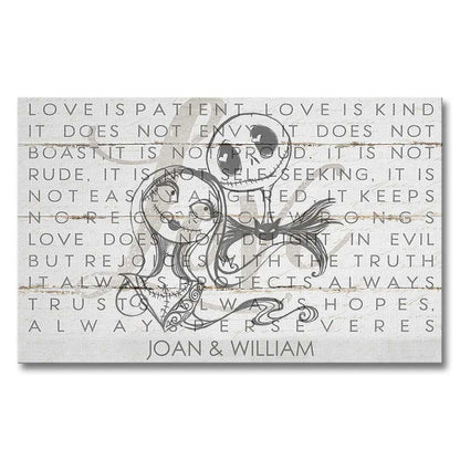 Love Is Patient Love Is Kind - Personalized Couple Nightmare Canvas And Poster