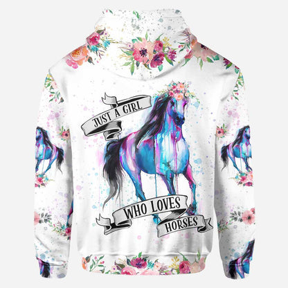 Just A Girl - Personalized Horse Hoodie and Leggings