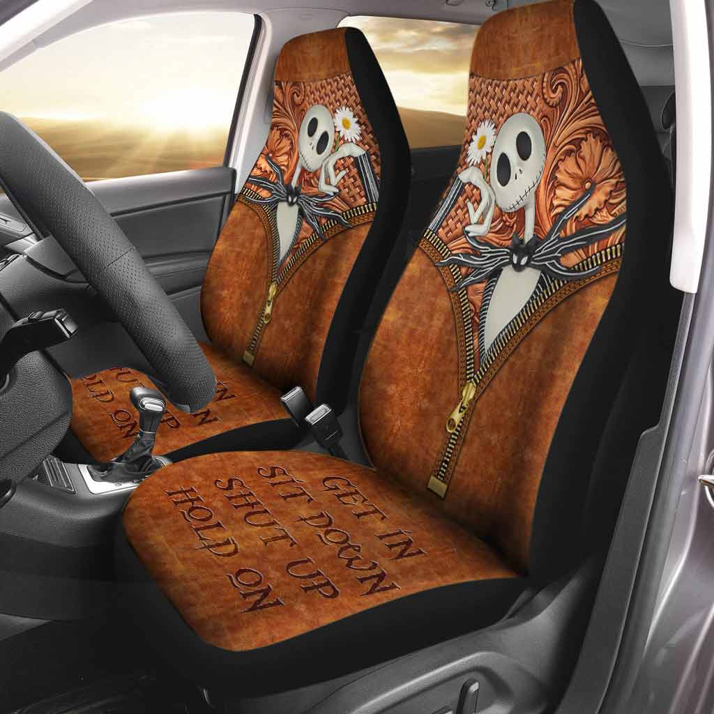 Get In Sit Down - Nightmare Seat Covers With Leather Pattern Print