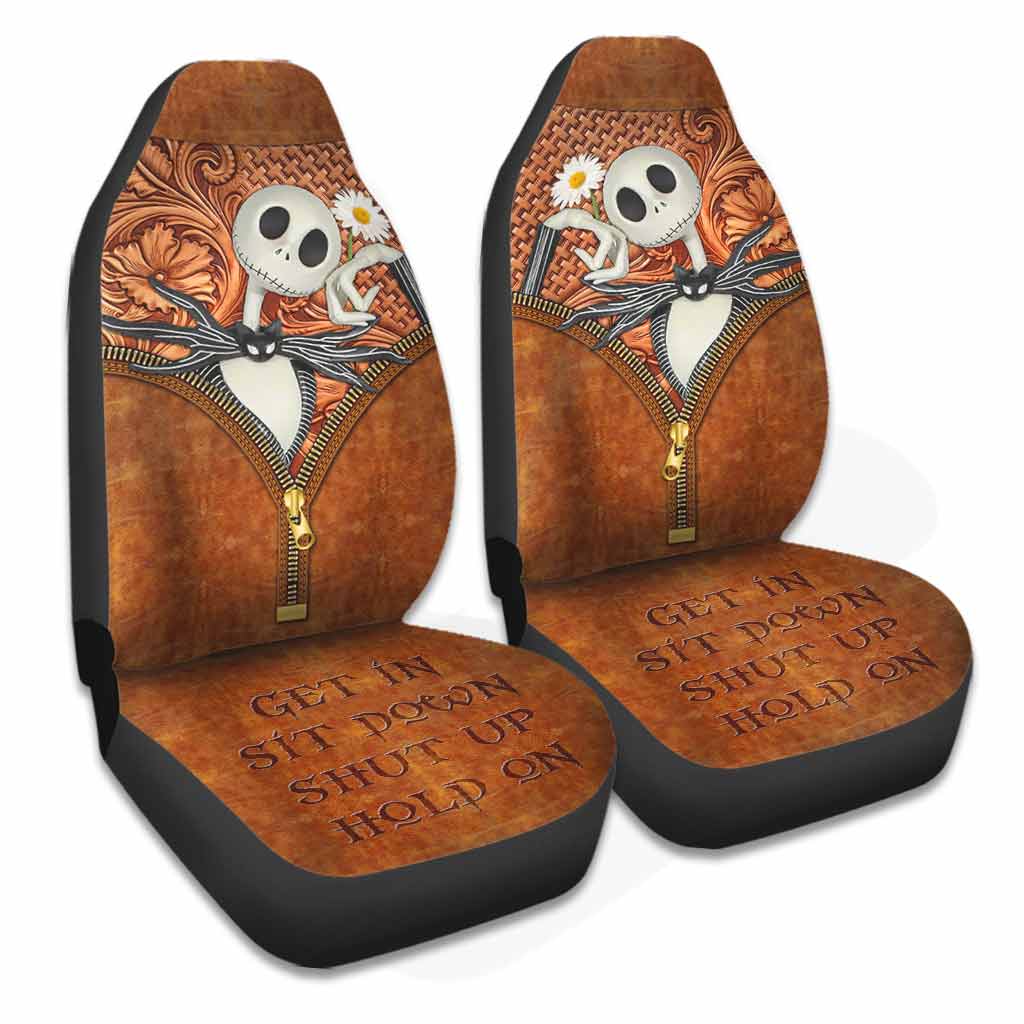 Get In Sit Down - Nightmare Seat Covers With Leather Pattern Print