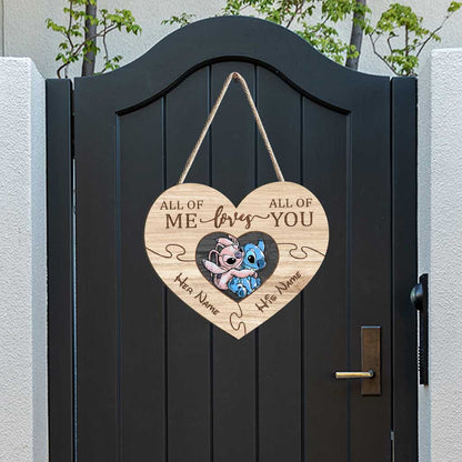 All Of Me Loves All Of You - Personalized Ohana Wood Sign