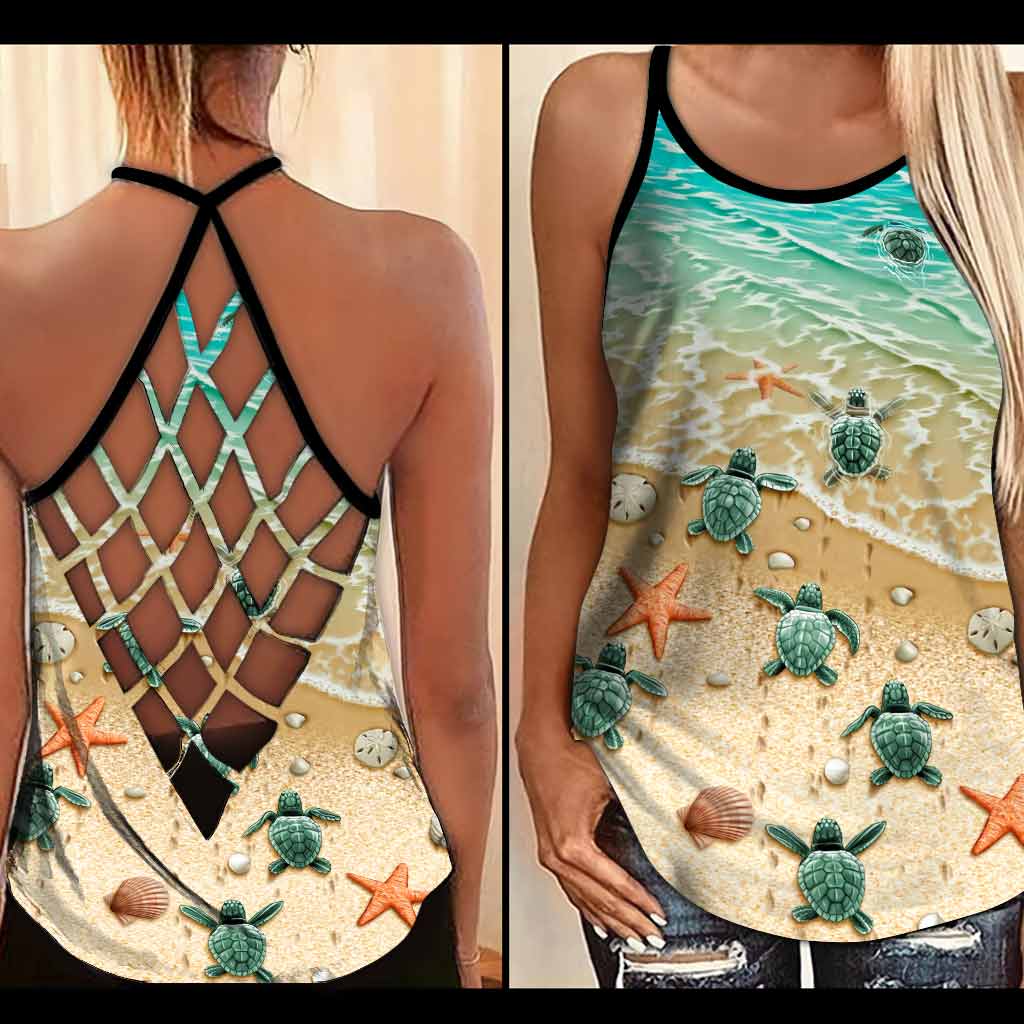 Salty Lil' Beach - Turtle Cross Tank Top