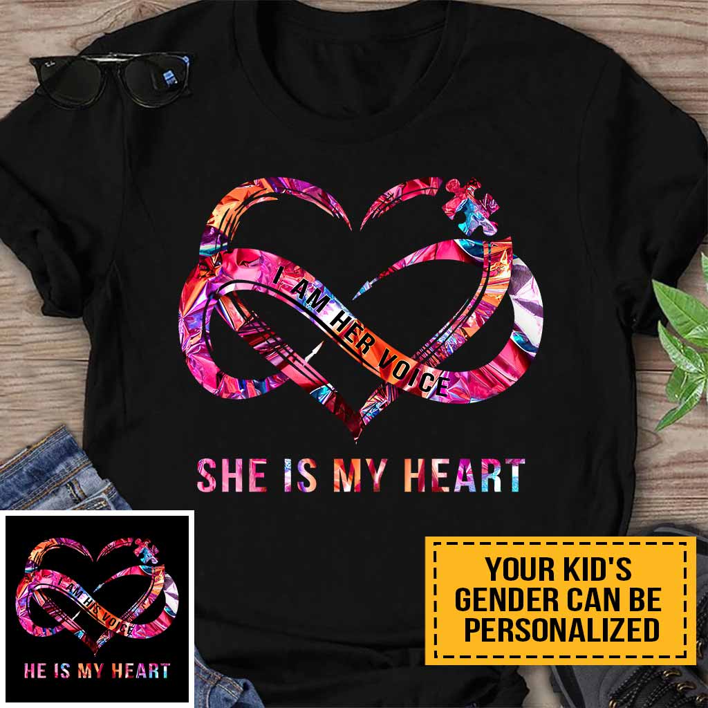 I Am His Voice He Is My Heart - Autism Awareness Personalized T-shirt And Hoodie