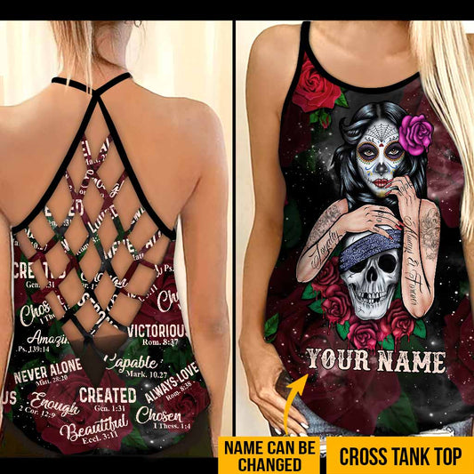 You Are - Skull Personalized Cross Tank Top