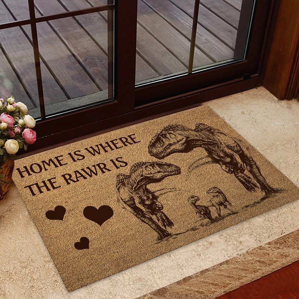 Home Is Where The Rawr Is - Dinosaur Doormat