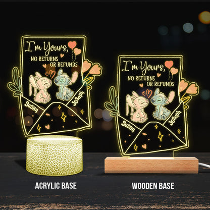 Annoying Each Other - Personalized Couple Ohana Shaped Plaque Light Base