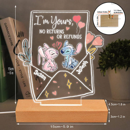 Annoying Each Other - Personalized Couple Ohana Shaped Plaque Light Base