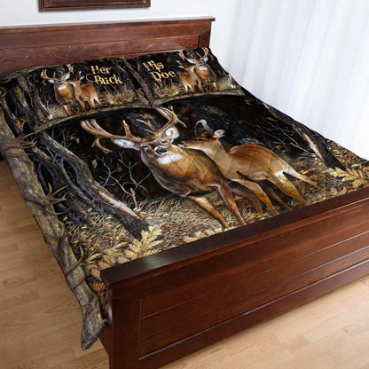 You And Me - Hunting Personalized Quilt Bed Set