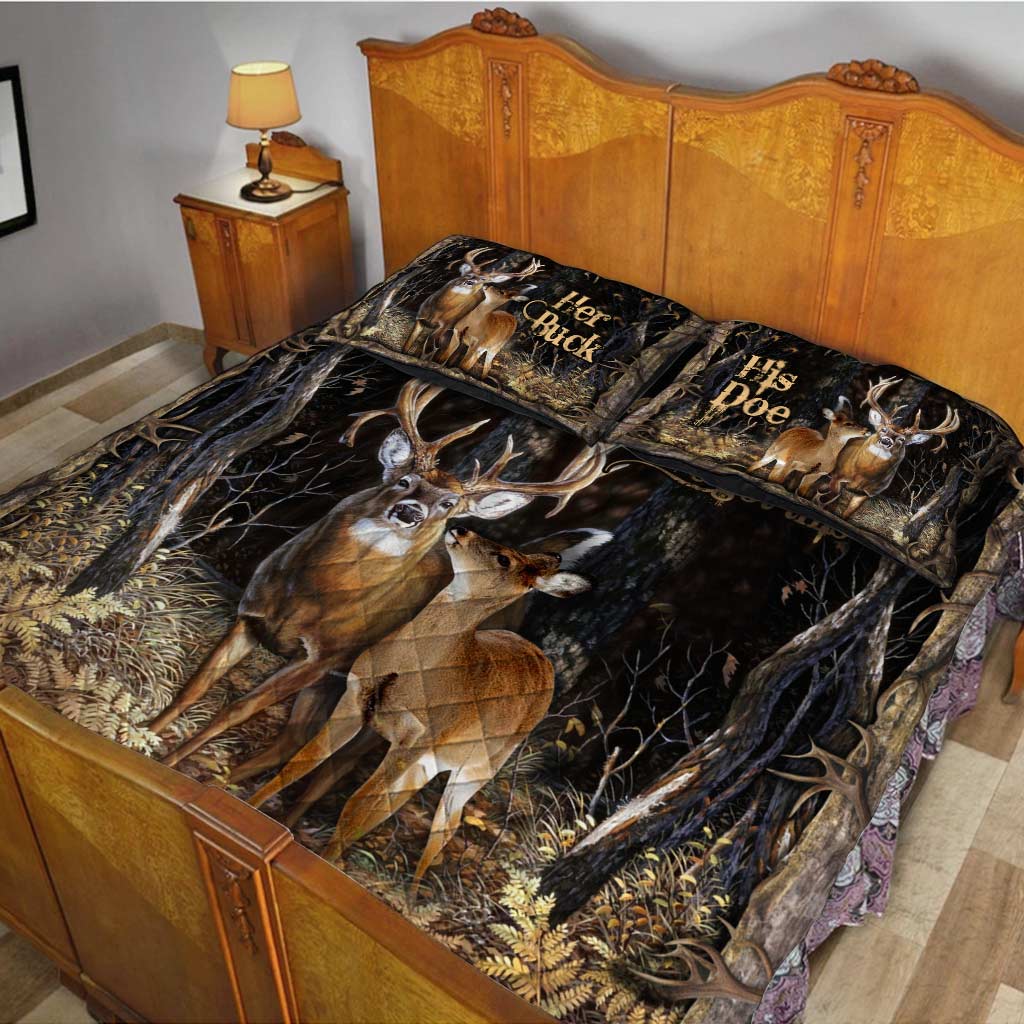 You And Me - Hunting Personalized Quilt Bed Set