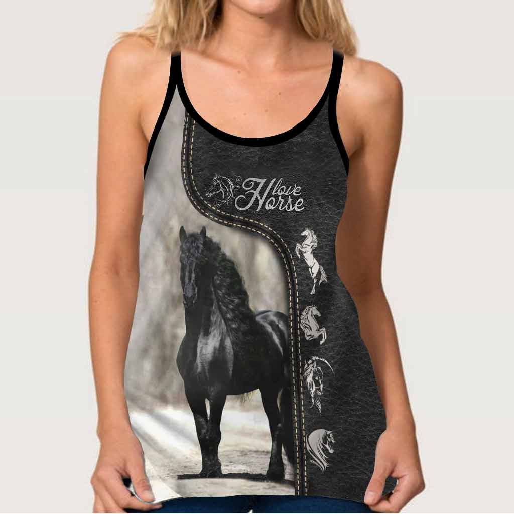 Love Horses Cross Tank Top