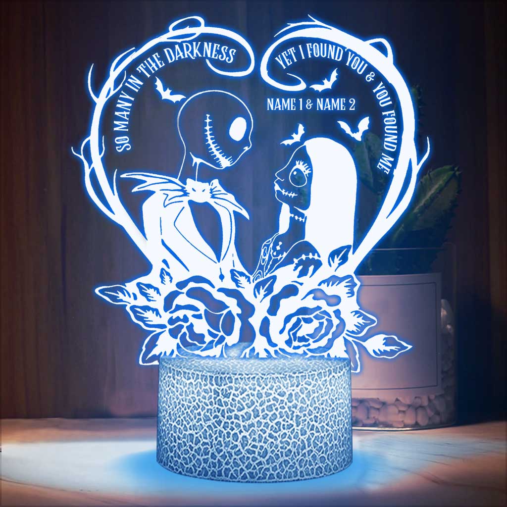 So Many In The Darkness - Personalized Nightmare Shaped Plaque Light Base