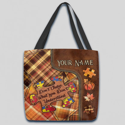 It's The Most Wonderful Time Of The Year - Autism Awareness Personalized Tote Bag