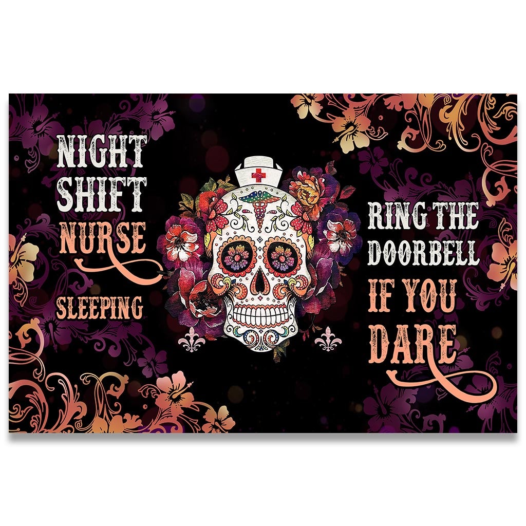 Night Shift Nurse Sleeping - Nurse Doormat