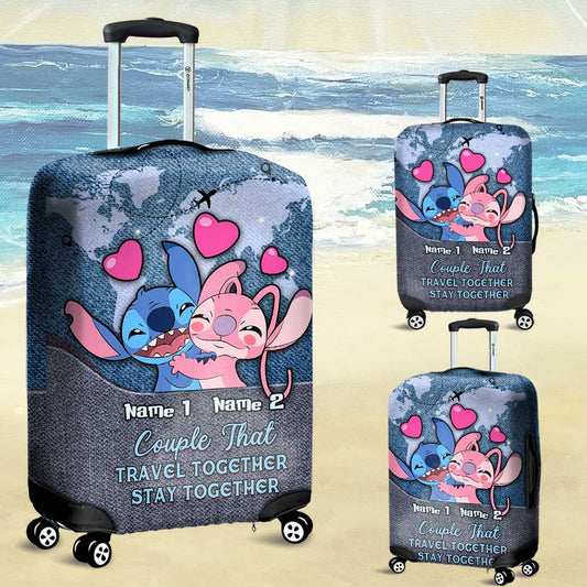 Couple That Travel Together - Personalized Ohana Luggage Cover