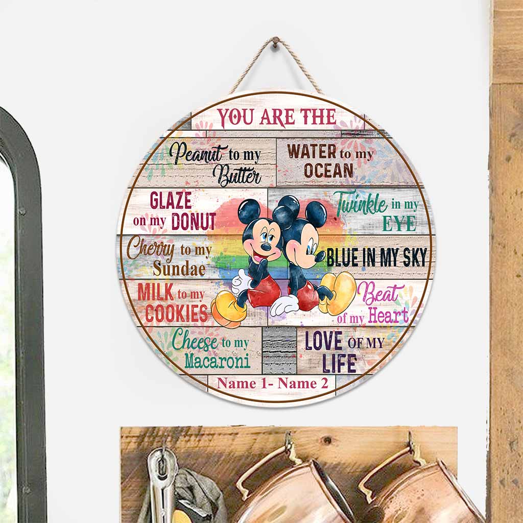 You Are The Love Of My Life - Personalized Couple LGBT Support Round Wood Sign