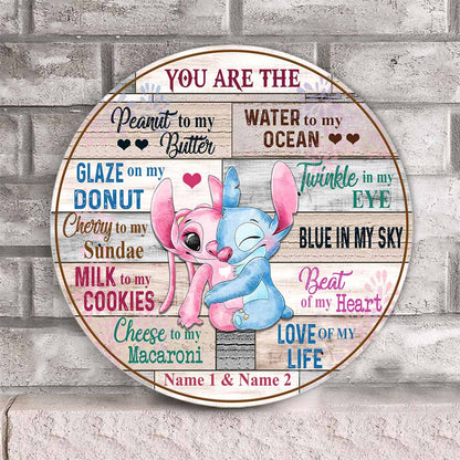 You Are The Love Of My Life - Personalized Couple Round Wood Sign