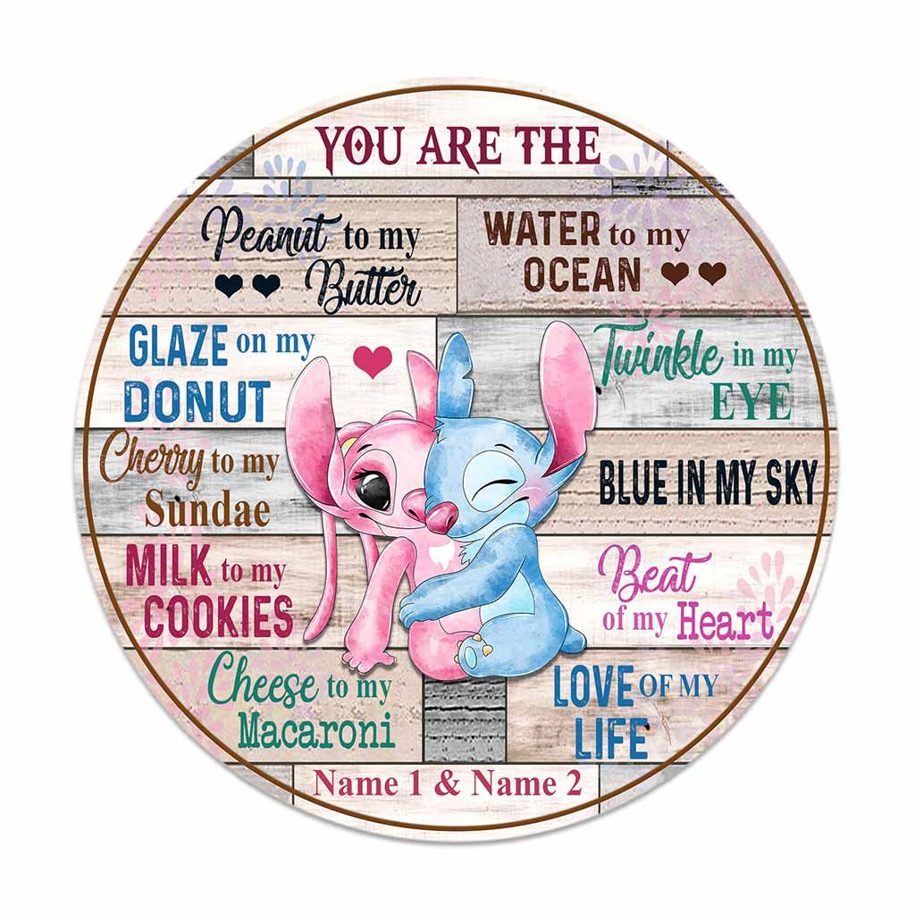 You Are The Love Of My Life - Personalized Couple Round Wood Sign