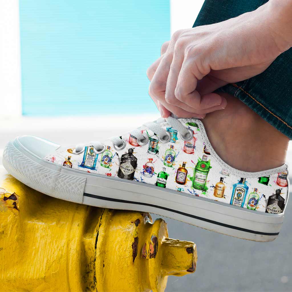 Let The Fun Begin Gin Bottles - Personalized Low Top Shoes