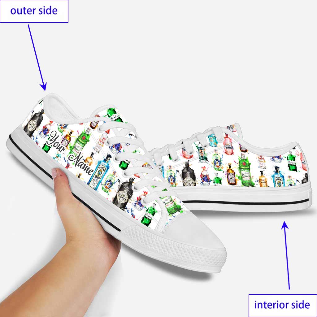 Let The Fun Begin Gin Bottles - Personalized Low Top Shoes