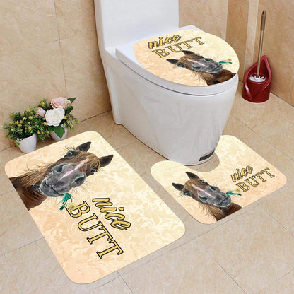 Nice Butt - Horse 3 Pieces Bathroom Mats Set